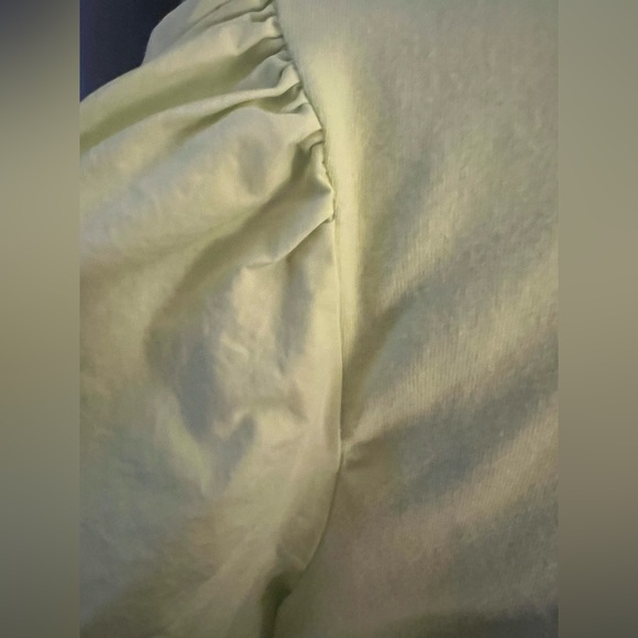 a new day Lime Green Puff Sleeve Knit Dress Knee Legnth w/ Pockets XL - Picture 3 of 8